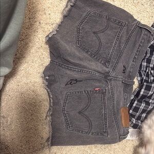 Gray Denim Cutoff Shorts